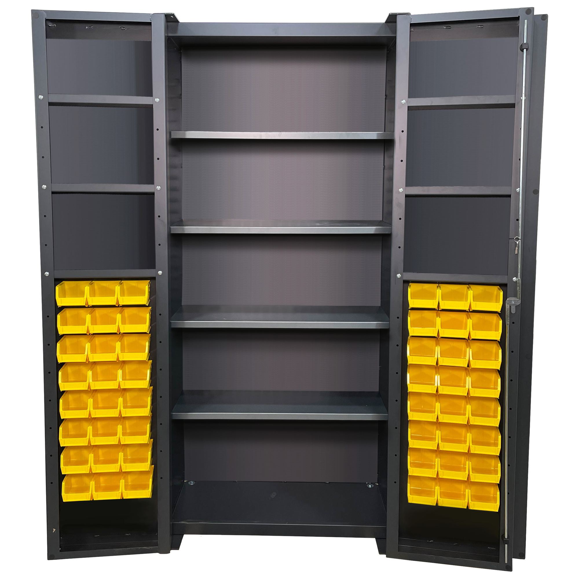 Valley Craft, Bin Shelf Cabinet, Deep Door, Height 78 in, Width 36 in, Bins Included (qty.) 48, Model# F89104